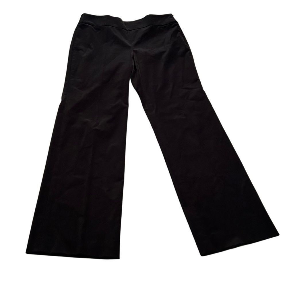 Ann Taylor Black Velveteen Pants High Waist Wide Leg Straight Leg Trouser 8 - Picture 3 of 16